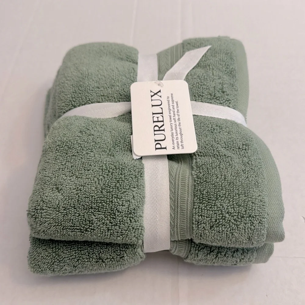 💥8pc PURELUX Luxury Bath Towel Set - Loft By Loftex - Rayon From Bamboo - Olive